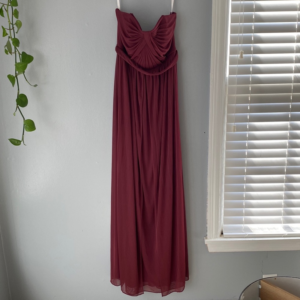 David’s Bridal Bridesmaids Dress Wine “Versa”